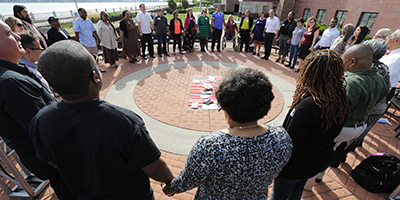 Detroit Equity Action Lab members participate in a team building exercise