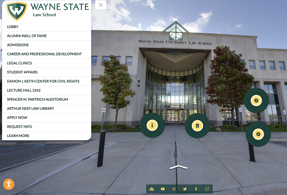 Front of the Wayne State University Law School building
